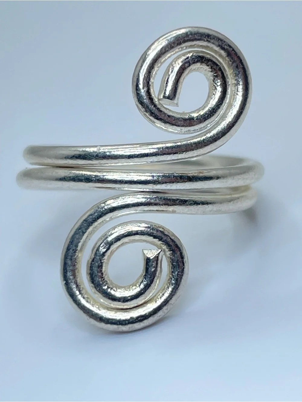 Vintage Mexico Silver Spiral Wrap Ring Southwestern Statement Boho